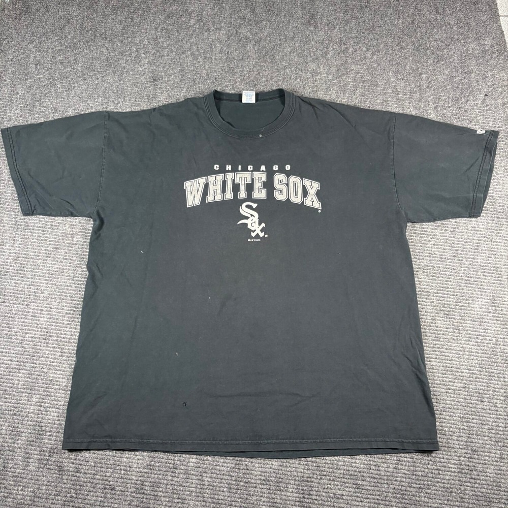 Vtg Russell Athletic Chicago White Sox T Shirt Mens XXL Black Good 2003 MLB